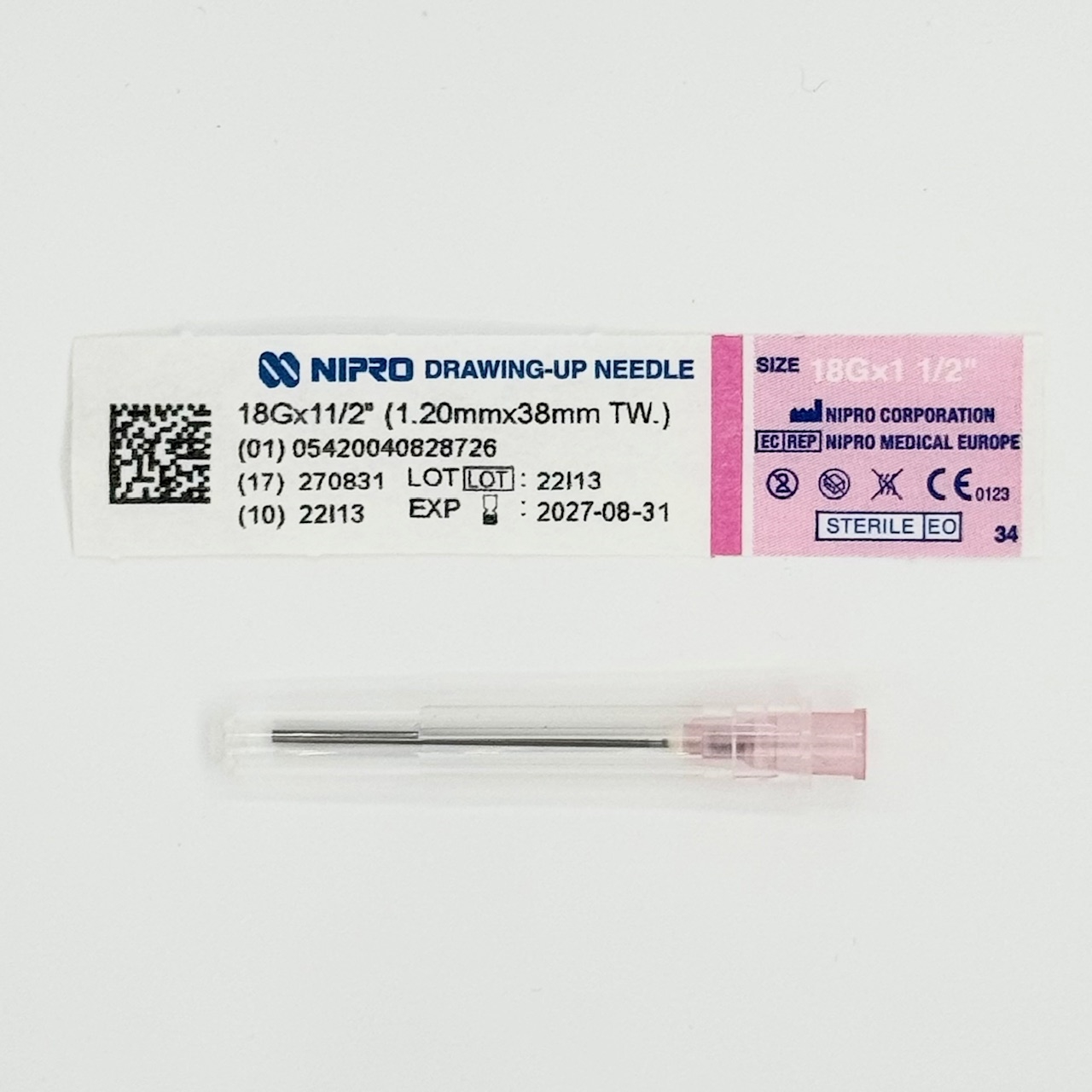 Nipro 18 gauge x 1 1/2 inch blunt-ended needle