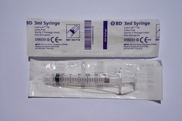 BD 3ml luer lok syringe