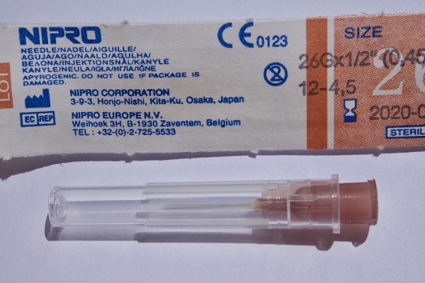 Nipro 26 gauge x 1/2 inch needle