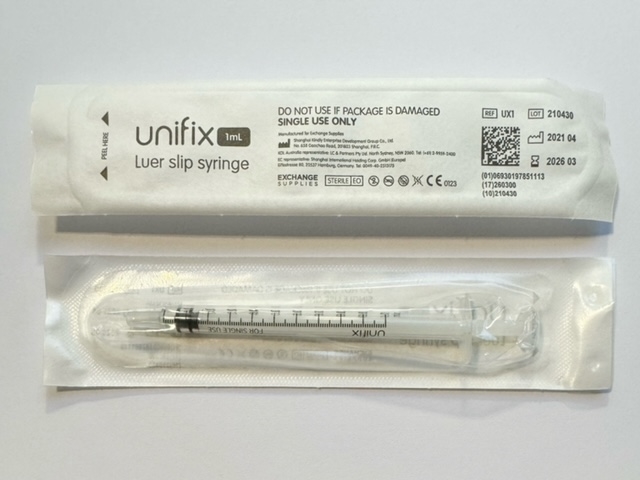 Unifix 1ml luer slip syringe