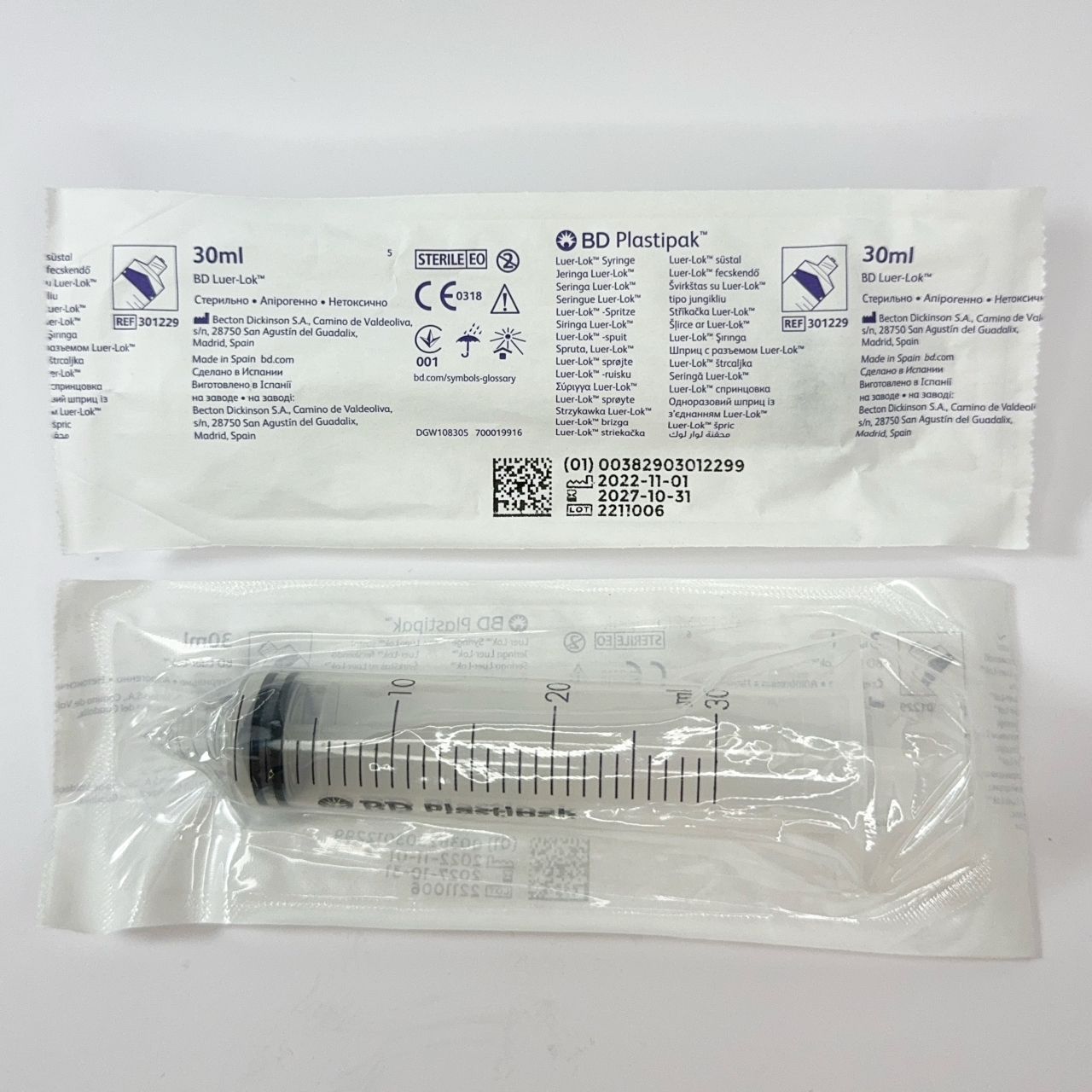 BD 30ml luer lok syringe