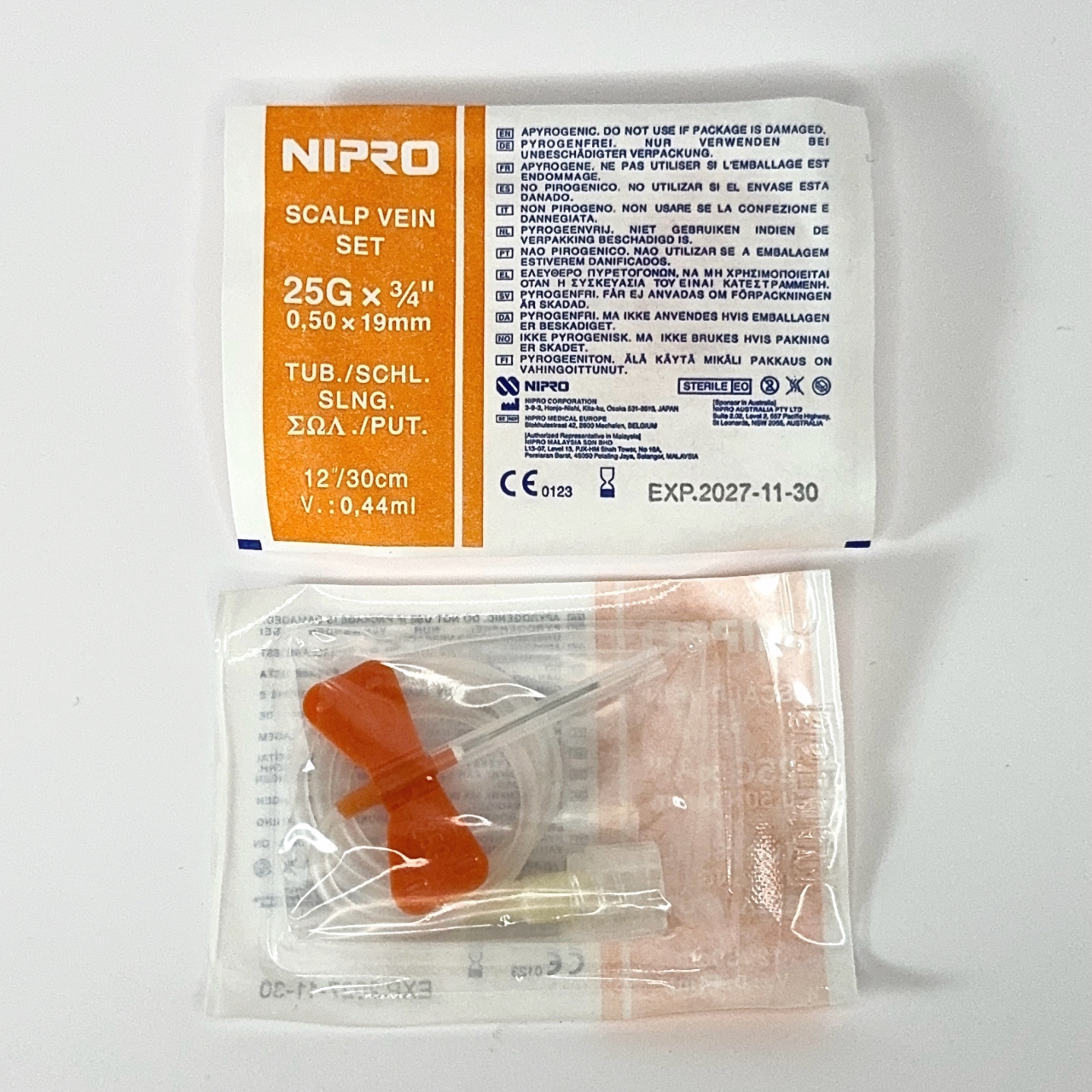 Nipro Butterfly 25 gauge x 3/4 inch needle