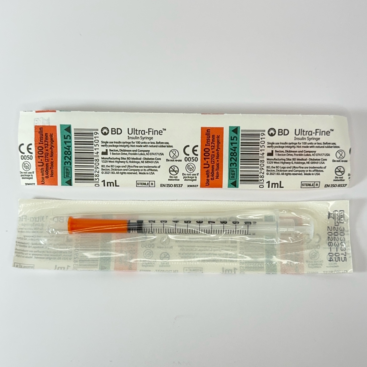 BD 1ml syringe - permanent 27 gauge needle