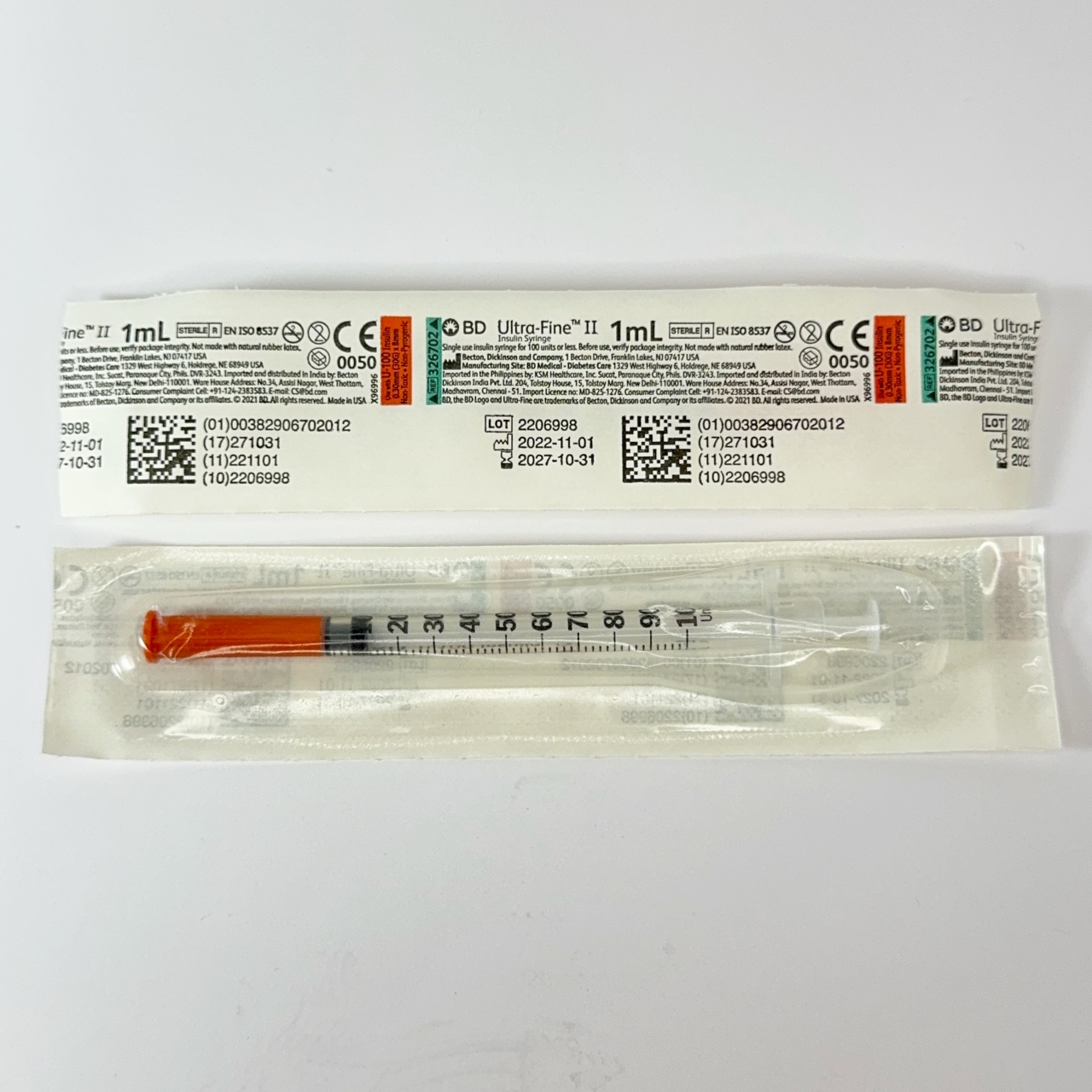 BD 1ml syringe - permanent 30 gauge needle