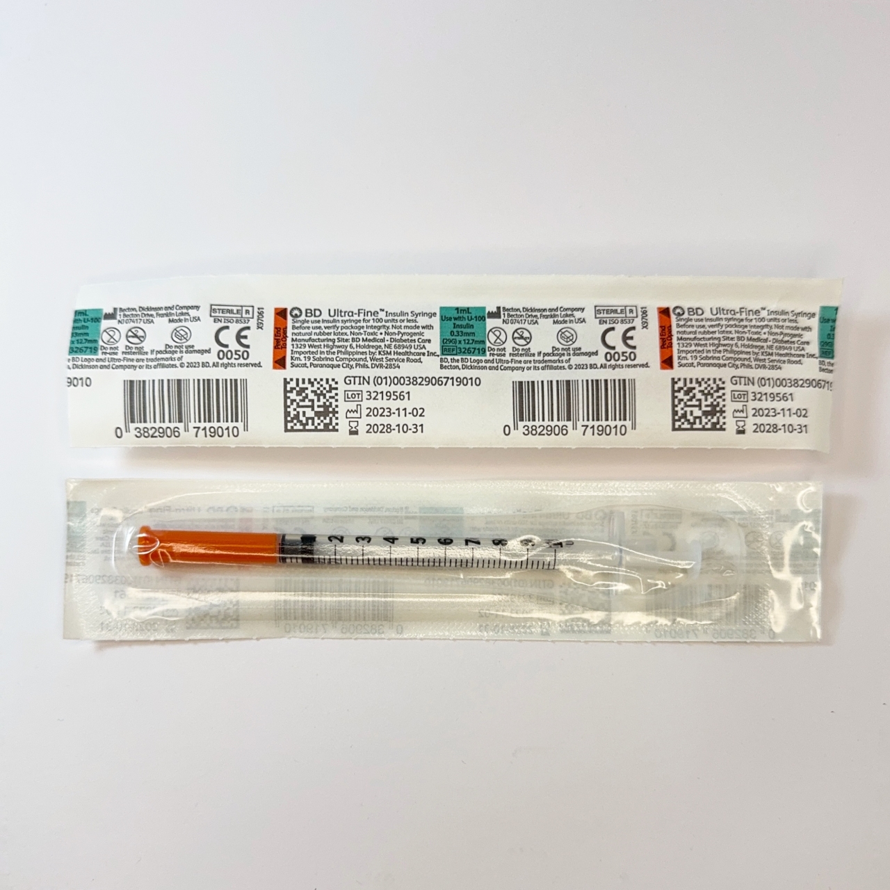 BD 1ml syringe - permanent 29 gauge needle